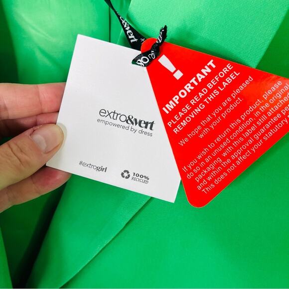 NWT Extro & Vert green boyfriend button preppy office blazer large/XL - Picture 5 of 9